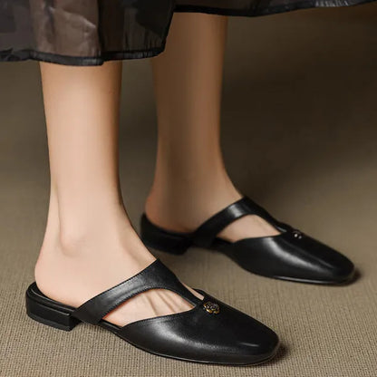 Roslyn Premium Leather T-Strap Mules - view 14