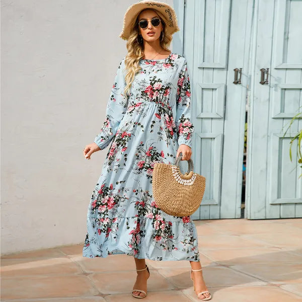 Myrel Floral Tiered Chiffon Maxi Dress - view 16