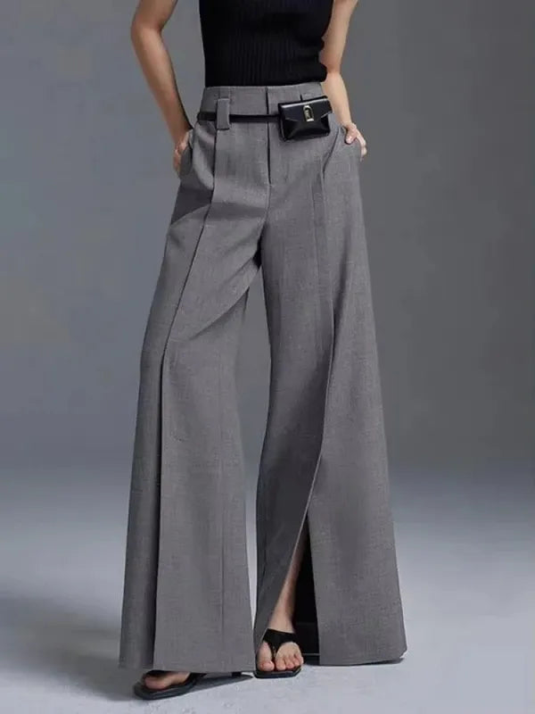 Aria high-waist pleated wide-leg trousers – view 2