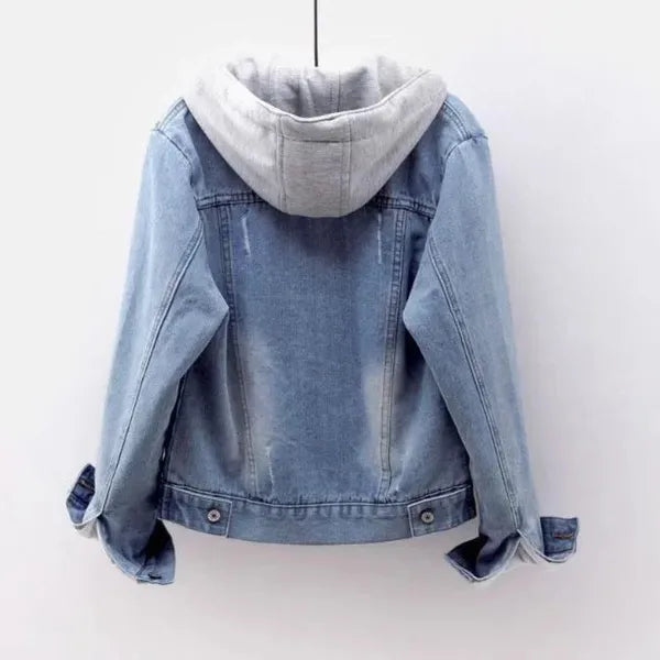 Syla Denim Jacket — Detachable Hood & Fleece Lined - view 2