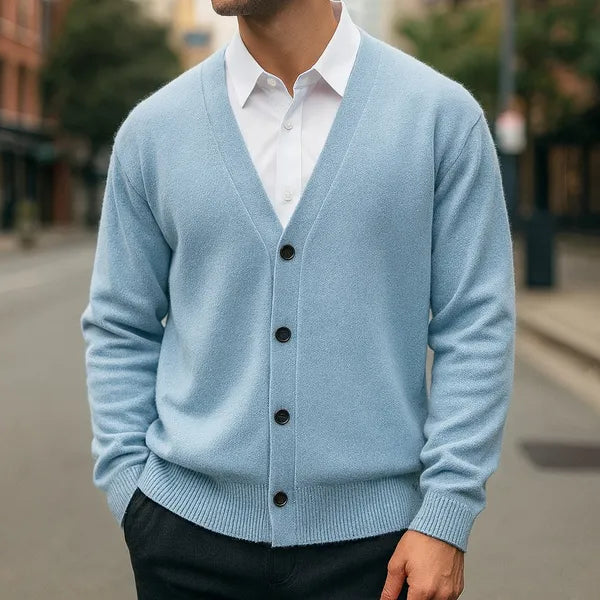 Caldura Premium Wool-Blend V-Neck Cardigan – view 2
