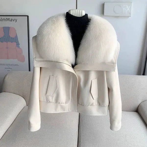 Andra faux fur collar double-faced winter coat – view 2