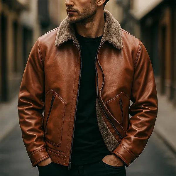 Elion Premium Leather Jacket with Fur Interior - view 2