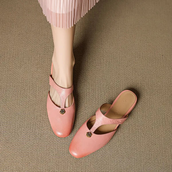 Roslyn Premium Leather T-Strap Mules - view 2