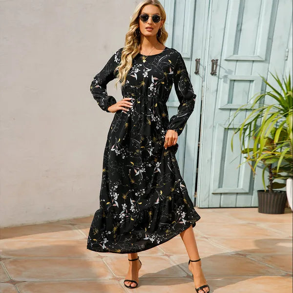 Myrel Floral Tiered Chiffon Maxi Dress - view 24