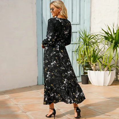 Myrel Floral Tiered Chiffon Maxi Dress - view 26