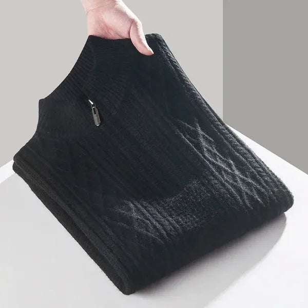 Heaver Cable-Knit Quarter-Zip Sweater - view 3
