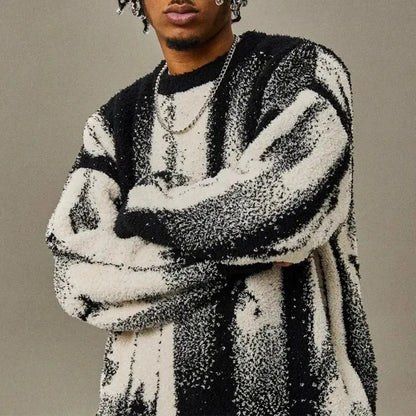 Amric abstract-pattern cotton-blend sweater – view 3