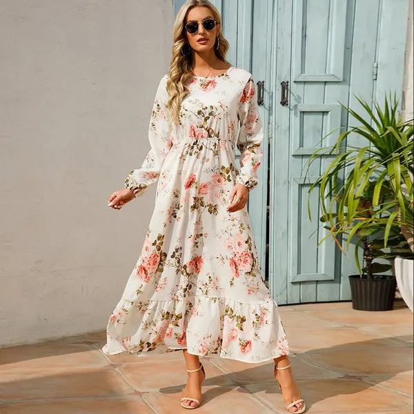 Myrel Floral Tiered Chiffon Maxi Dress - view 3