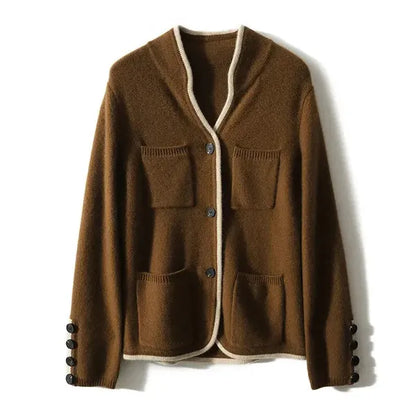 Anne wool-blend wrap cardigan with contrast details – view 3