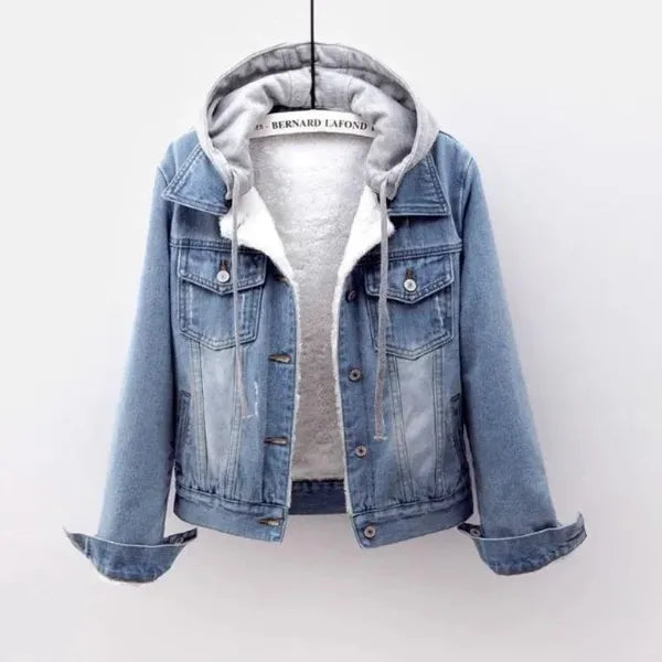 Syla Denim Jacket — Detachable Hood & Fleece Lined - view 3