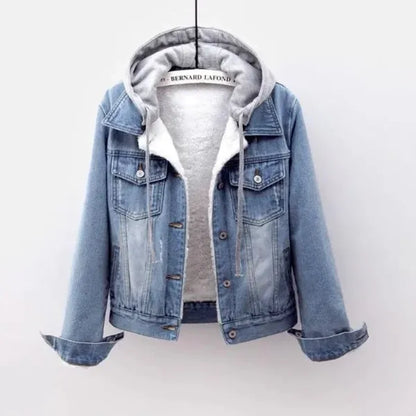 Syla Denim Jacket — Detachable Hood & Fleece Lined - view 3