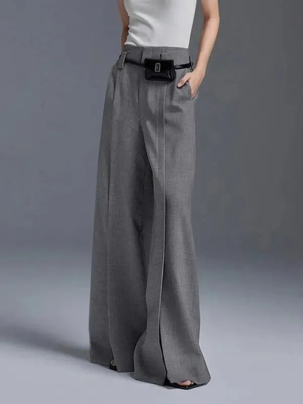 Aria high-waist pleated wide-leg trousers – view 3