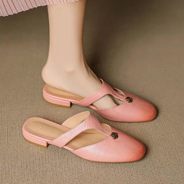 Roslyn Premium Leather T-Strap Mules - view 3