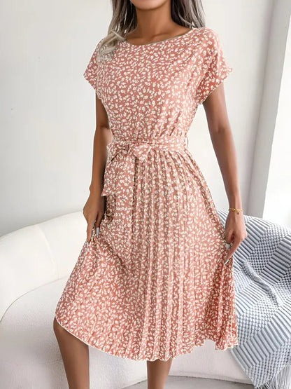 Roselyn Pleated Floral A-Line Dress - view 3