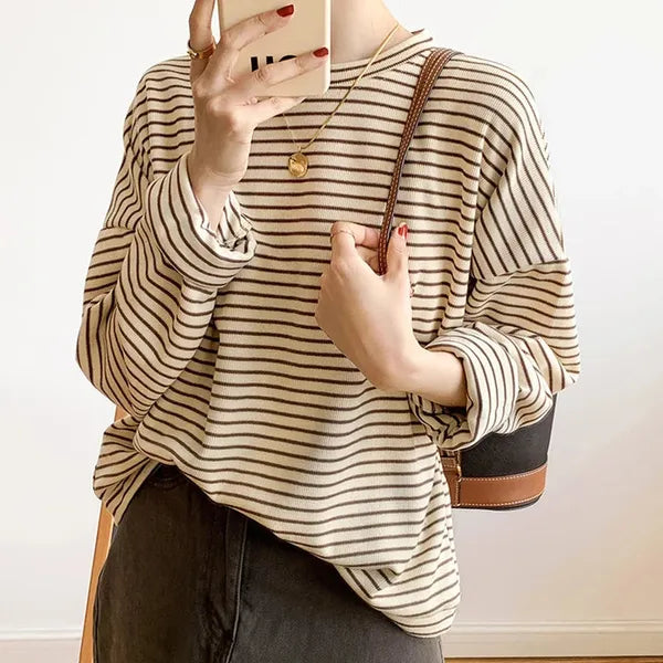Rebecca Long-Sleeve Striped Cotton Shirt - view 3
