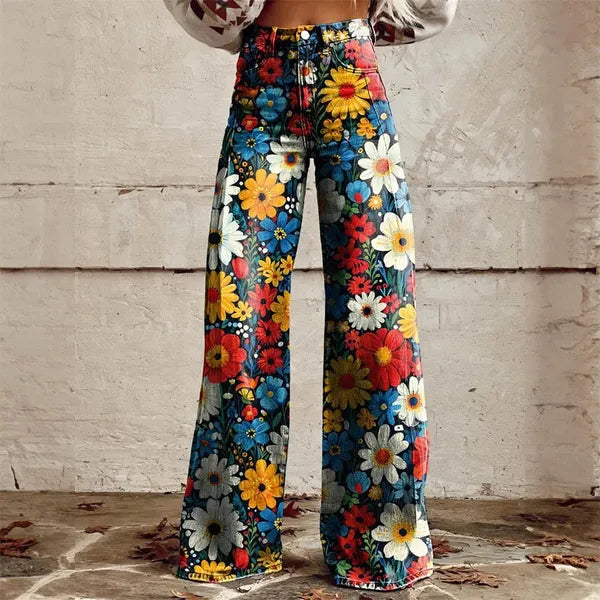 Zampa Printed High-Waist Flare Jeans - view 3
