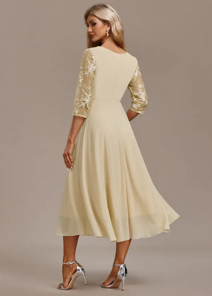 Bellamy Floral Embroidered 3/4 Sleeve Dress – view 4