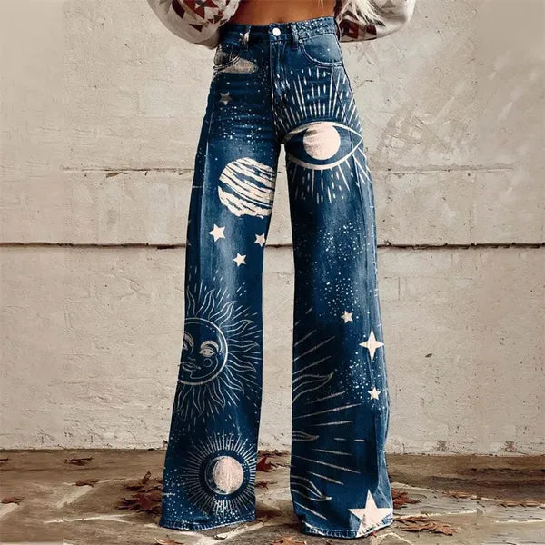 Zampa Printed High-Waist Flare Jeans - view 4