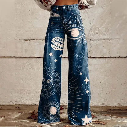 Zampa Printed High-Waist Flare Jeans - view 4