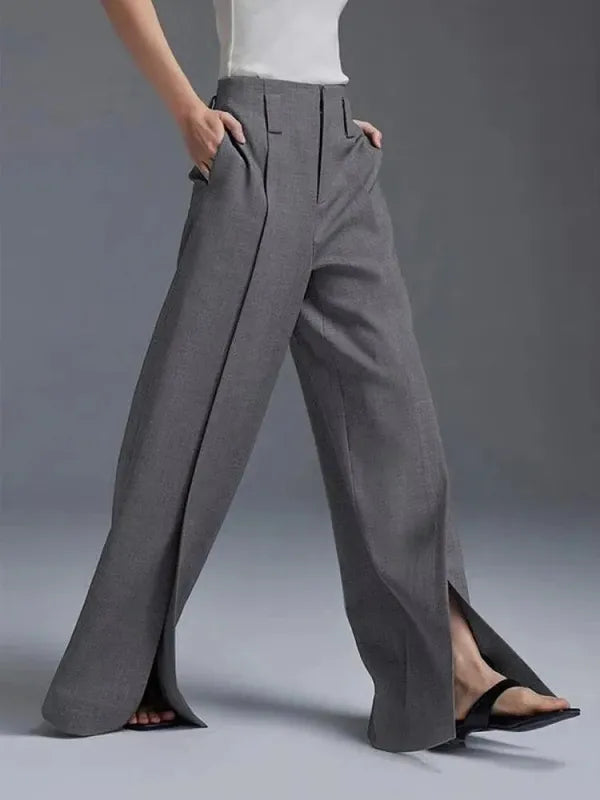 Aria high-waist pleated wide-leg trousers – view 4