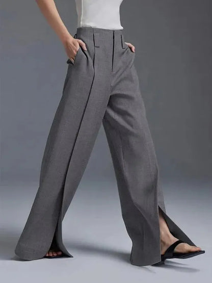 Aria high-waist pleated wide-leg trousers – view 4