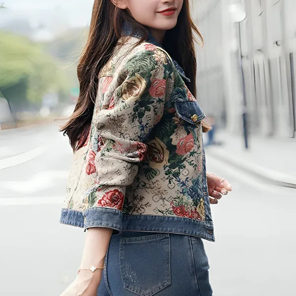 Fiora Floral Denim Jacket - view 4