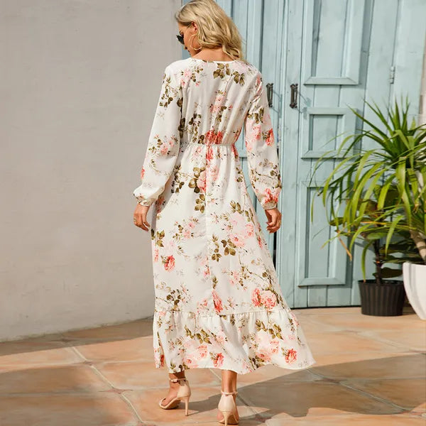 Myrel Floral Tiered Chiffon Maxi Dress - view 4