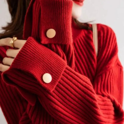 Niko Oversized High Neck Cotton Blend Sweater - view 5