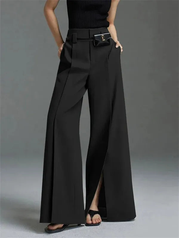 Aria high-waist pleated wide-leg trousers – view 5