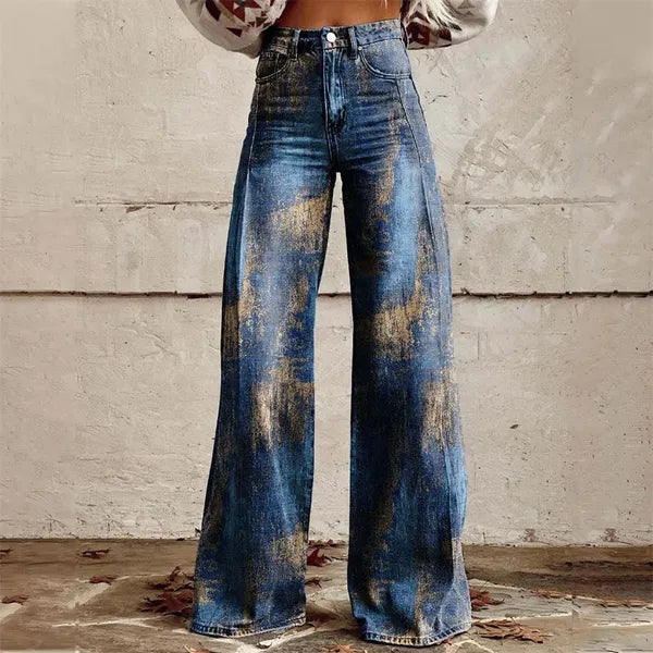 Zampa Printed High-Waist Flare Jeans - view 5