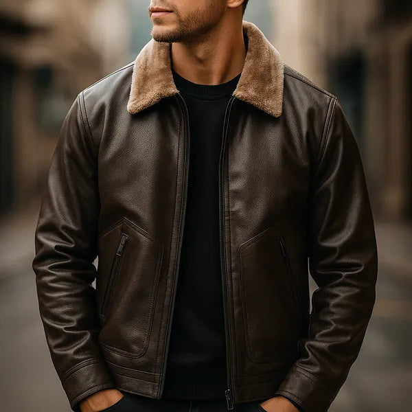 Elion Premium Leather Jacket with Fur Interior - view 5
