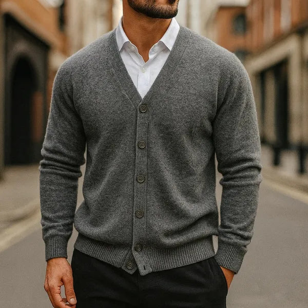 Caldura Premium Wool-Blend V-Neck Cardigan – view 5