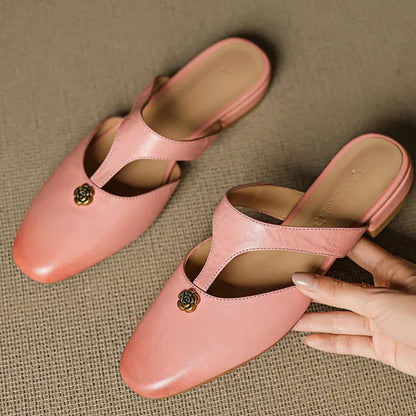 Roslyn Premium Leather T-Strap Mules - view 5