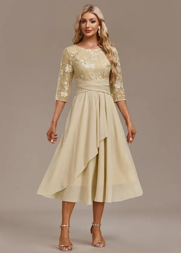 Bellamy Floral Embroidered 3/4 Sleeve Dress – view 5