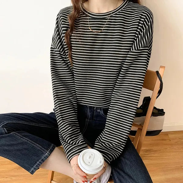 Rebecca Long-Sleeve Striped Cotton Shirt - view 5