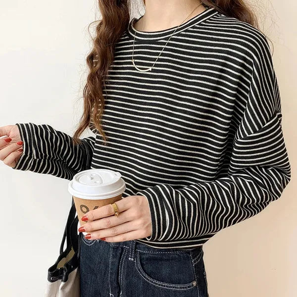 Rebecca Long-Sleeve Striped Cotton Shirt - view 6
