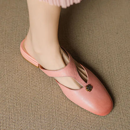 Roslyn Premium Leather T-Strap Mules - view 6