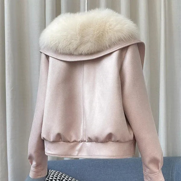 Andra faux fur collar double-faced winter coat – view 6