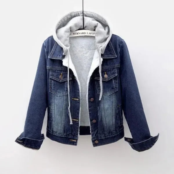 Syla Denim Jacket — Detachable Hood & Fleece Lined - view 7