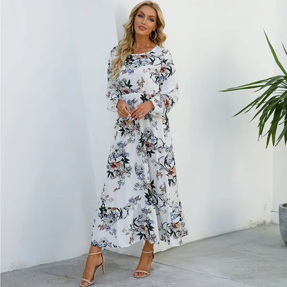 Myrel Floral Tiered Chiffon Maxi Dress - view 8