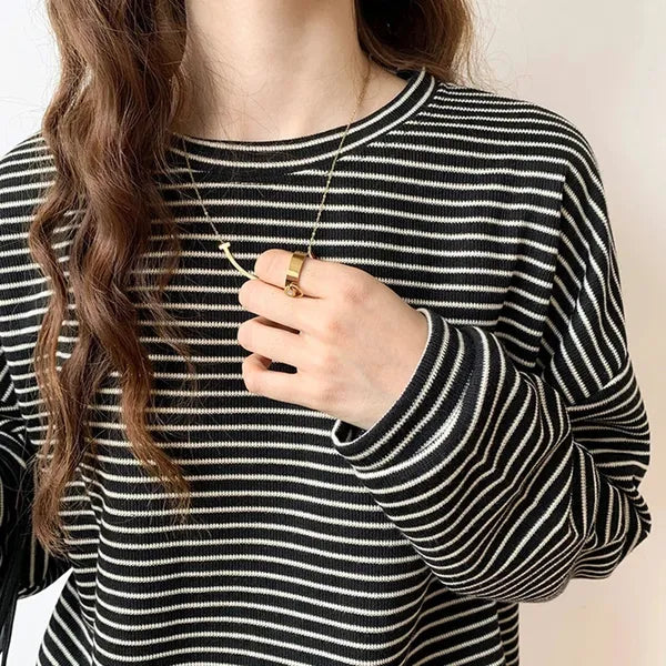 Rebecca Long-Sleeve Striped Cotton Shirt - view 8