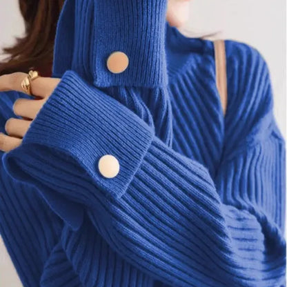 Niko Oversized High Neck Cotton Blend Sweater - view 9