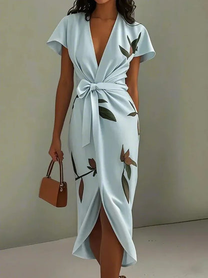 Callista Wrap Dress With Tie Belt – view 9