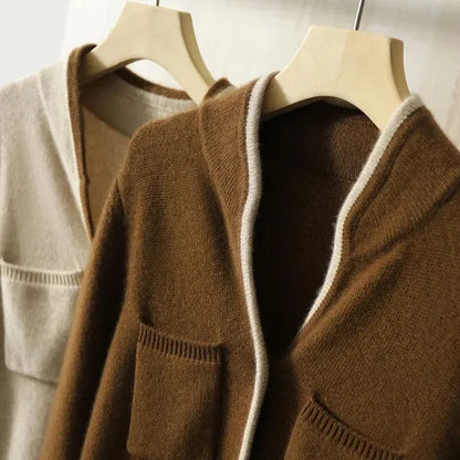 Anne wool-blend wrap cardigan with contrast details – view 10