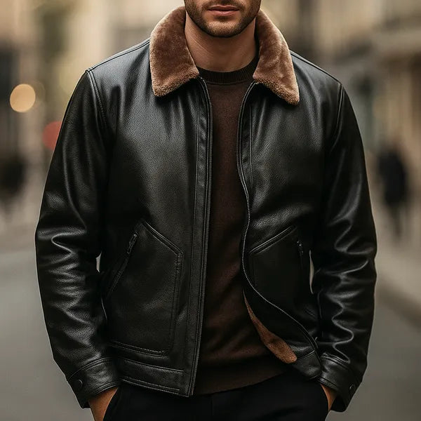 Elion Premium Leather Jacket with Fur Interior - view 10