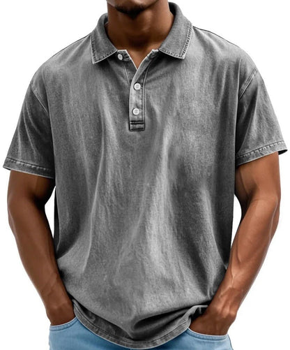 Men's Vintage Washed Polo Shirt – Jack - Gray