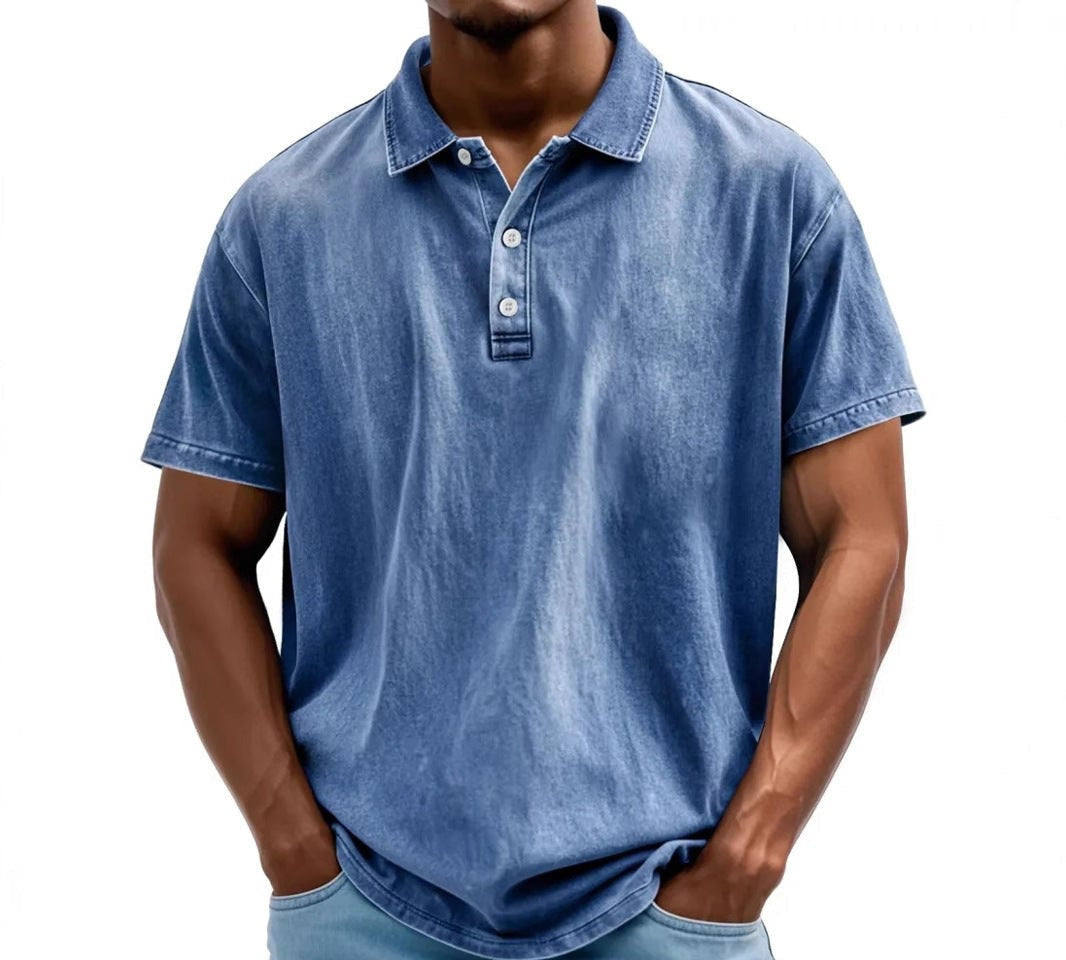 Men's Vintage Washed Polo Shirt – Jack - Royal Blue