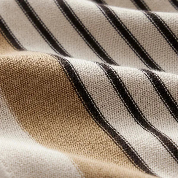 Men's Striped Short Sleeve Polo Shirt – Jeremy - Beige 4