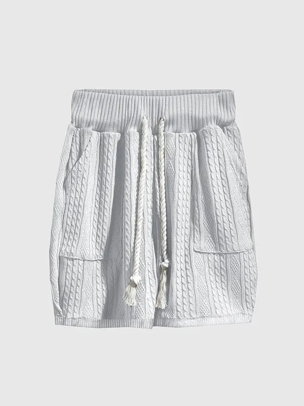 Men's Knit V-Neck Short Sleeve Set – Jovan - Gray 3